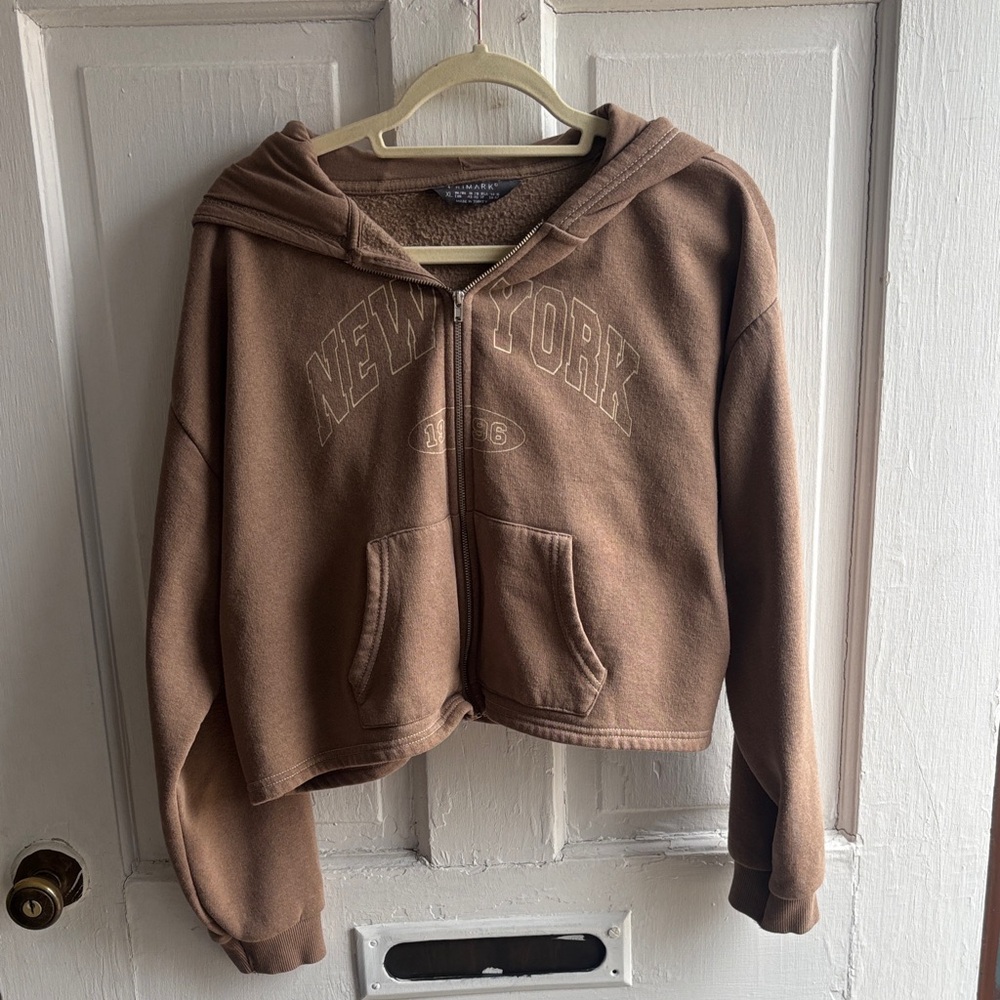Primark Brown New York Zip-Up Hoodie